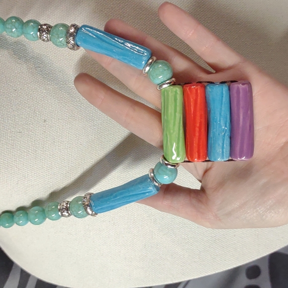 Artisan Vintage Glass Necklace - Picture 9 of 10